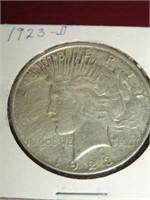 1923  D PEACE SILVER DOLLAR