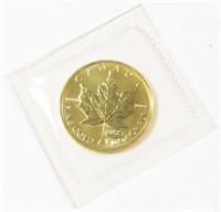 1999 CANADIAN 1/10TH OZ 999.9 GOLD MAPLE LEAF $5