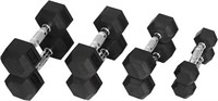 Signature Fitness Rubber Hex Dumbbells  5-20