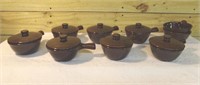 Vintage Stoneware Soup Remekins, USA, Brown