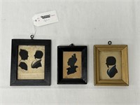 3 Small Framed Silhouettes
