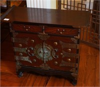 Chinese Wood & Brass Cabinet