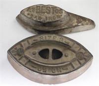 asBESTos SAD IRON AND SIZE 3 SAD IRON