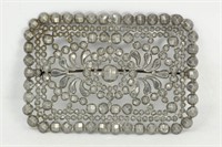 ART DECO 1920'S SILVER TONE RECTANGLE BROOCH