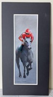 No. 5 Racehorse & Jockey Pastel by R. Michael