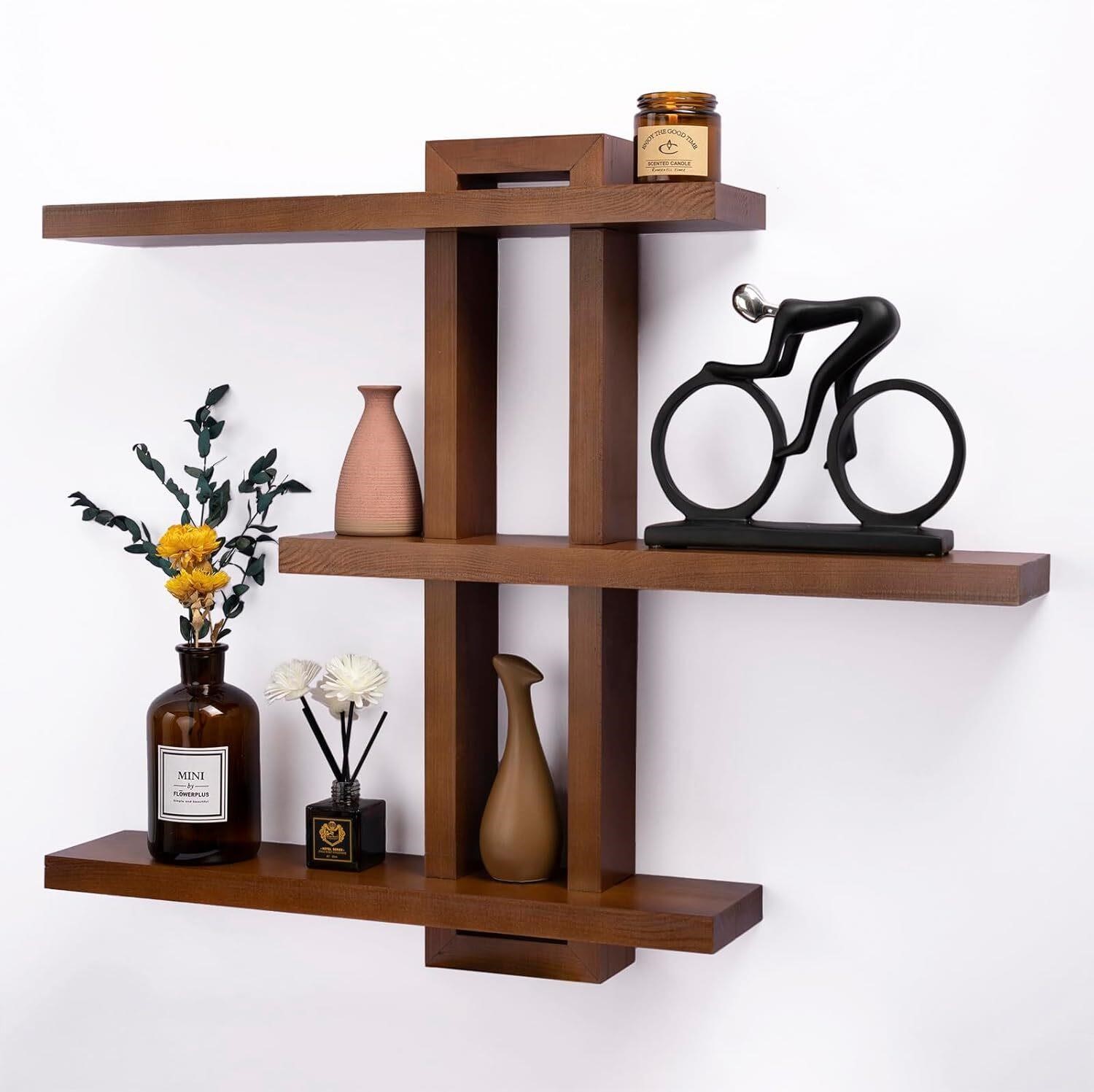 yaqew Floating Shelves Wood Set of 4  28.35