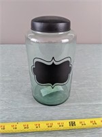 Green Glass 12" Jar w/ Chalkboard Label