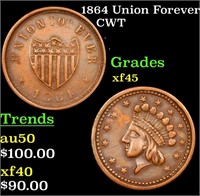 1861 Union Forever Civil War Token 1c Grades xf+