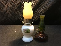 2 Tiny Oil Lamps Figurines