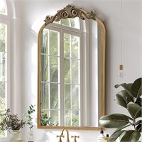 Gold Arched Mirror, 19"x31" Arch Mirror With Metal