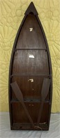 row boat wooden wall hanging w/shelves