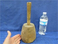antique primitive wooden mallet - 11in. tall