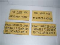 Prison Block Plastic Signs   largest 12x6 inches