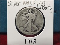 1918 Silver Walking Liberty Half Dollar