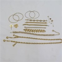 Costume Jewelry - gold tone - necklaces - pins -