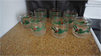 Set of 7 mini Christmas glasses