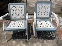 Vintage Outdoor Garden Chairs Pair 2