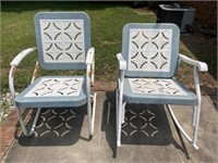 Vintage Outdoor Garden Chairs Pair 1
