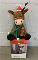 Lit Tinsel Moose Christmas Décor