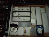 tray lot Sterling rings - bracelets - & more