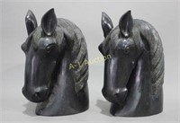 Pair of Large Carved Wooden Horse's Heads
