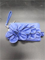 Blue Clutch with matching flower design