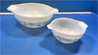 Pyrex bowls (2). Blue design