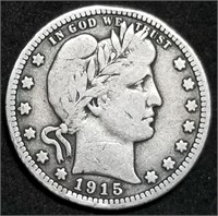 1915-P Barber Silver Quarter