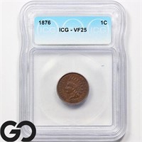 1876 Indian Head Cent, ICG VF25 Guide: 140