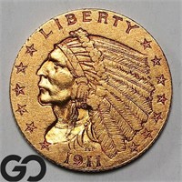 1911 $2.5 Gold Indian, Gold Weight: 3.762gr
