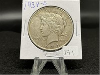 Peace Silver Dollars :   1934-D
