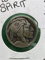 COIN - HOBO NICKEL ART - BUFFALO - EAGLE SPIRIT -