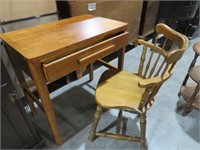 CHERRY FINISH 1 DR DESK WITH CHAIR