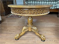 Decorative carved lamp table