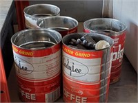 (5) Small Coffee Cans Of Lead
