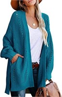 Women's Long Sleeve Cardigan Chunky Knit