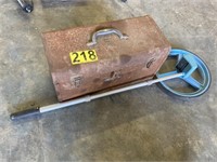Metal Toolbox and Measuring Wheel