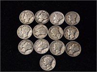 Various Dates Mercury Dimes (13)