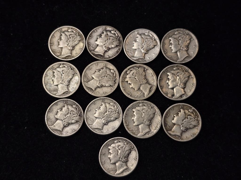 Various Dates Mercury Dimes (13)