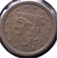 1856 HALF CENT AU PQ