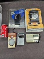 Transistor radios,  Microcassette recorder and