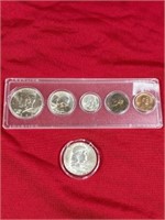 1964 US Mint coin set and 1963 Ben Franklin half
