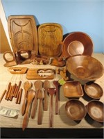 *Misc. Wooden House Hold Items, Book Ends, Bowls,