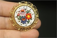 Micro mosaic brooch