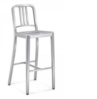 $375-*See Decl* Emeco 1006 Navy Bar Stool, Brushed