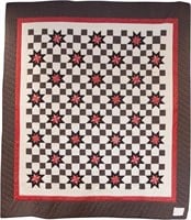 Stars and Squares, bed quilt, 107" x 94"
