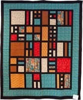 Squares and Rectangles, bed quilt, 100" x 84"
