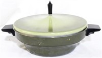 Vintage Green Pot with lid 7x13x9.5