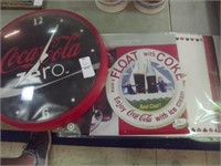 COKE CLOCK AND 2011 CALENDAR AND 4 PLACEMATS