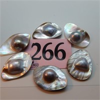 6 BLISTER MABE PEARLS ~1.5"